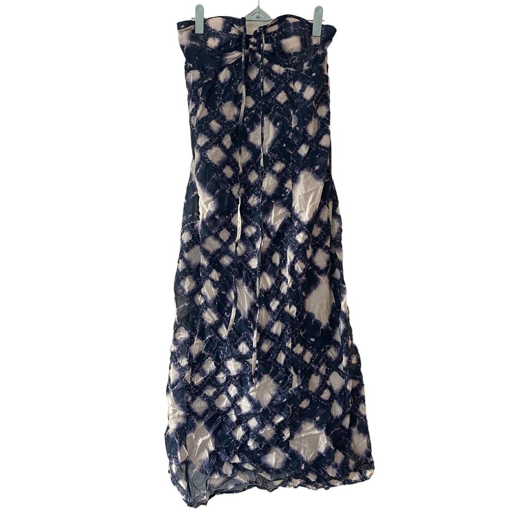LC Lauren Conrad Women's Size 6 Strapless Dress Purple Full Length Spring Geo